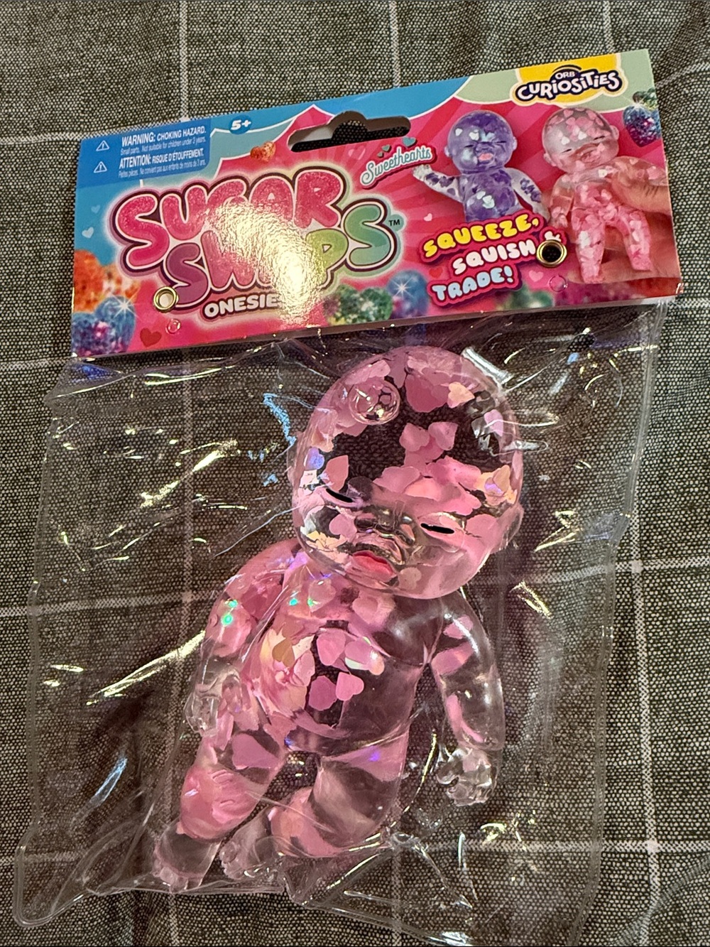 NEW Sugar Swaps Baby Squishy Giant Baby Squeeze Toy In Pink 5in hearts